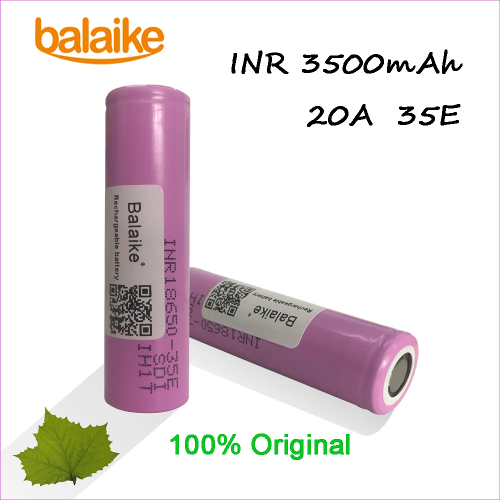 

Balaike 1/2/4/6/8/10pcs high capacity 3.7V rechargeable INR 20A 18650 li-lon 3500mAh 35E battery for power tools