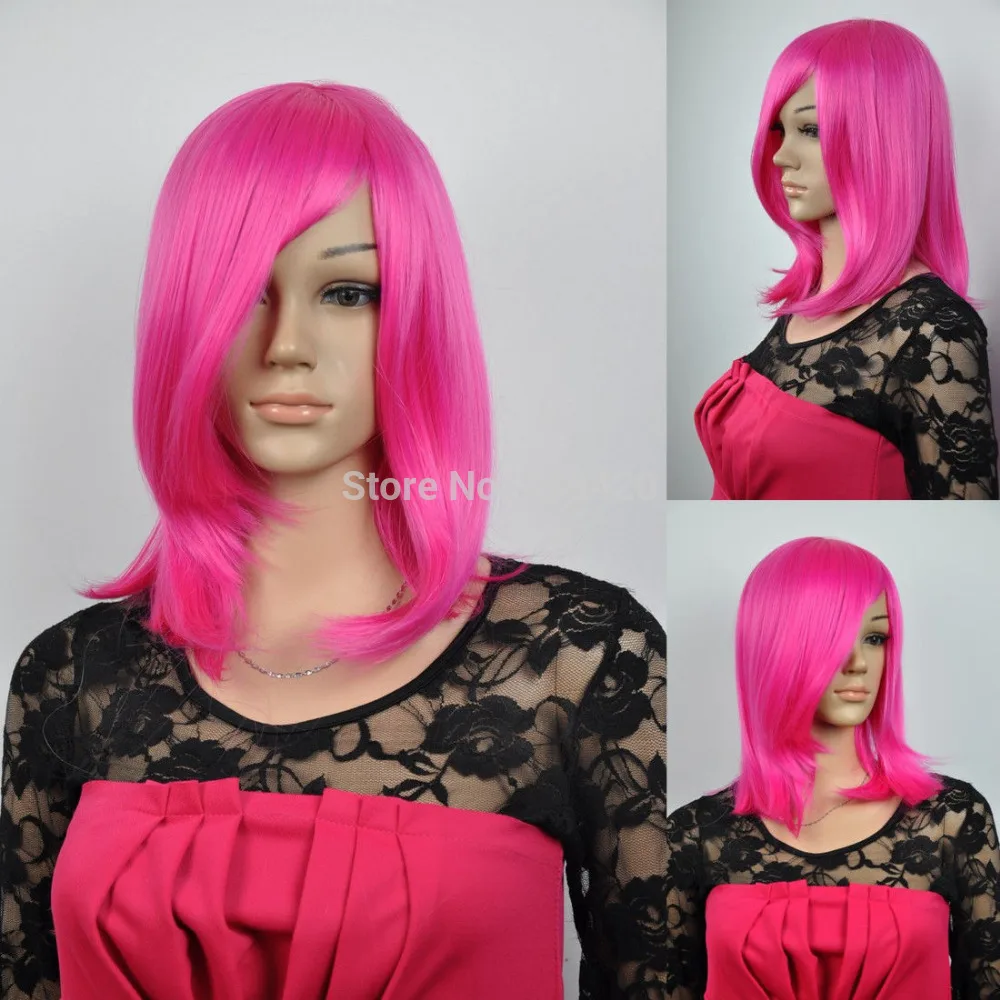 FSX59826&gt&gt&gt&gt&gt&gt&gtwomen's fashion medium long straight rose pink full wig synthetic |