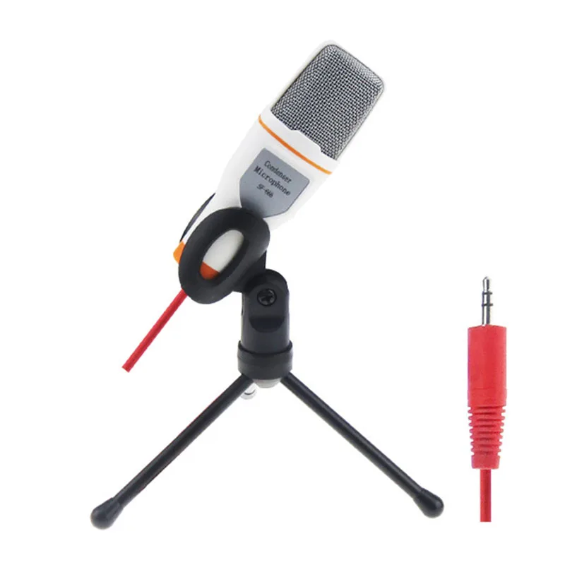 Профессиональный проводной высококачественный Стерео конденсаторный микрофон с держателем клипсой для чата MSN караоке портативный ПК SF-666