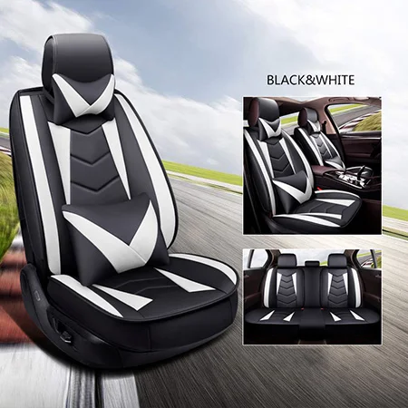 Новые универсальные чехлы для сидений автомобиля из искусственной кожи для Honda CRV XRV Odyssey City crosstour CRIDER VEZEL Accord АВТО Универсальный Набор подушек - Название цвета: White Deluxe
