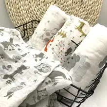 Buy Swaddle Wrap Animal Set Baby Blankets For Newborn 100% Cotton Muslin Infant Blanket Bath Towels Bedding Free Shipping