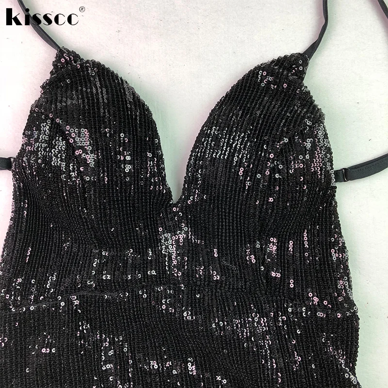 Черные вечерние платья с v-образным вырезом и блестками, облегающие платья макси с открытой спиной, элегантное вечернее Клубное платье