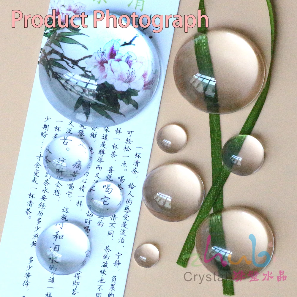 Flower Glass Cabochon Time Gem DIY Hemispherical Round For Jewelry Making
