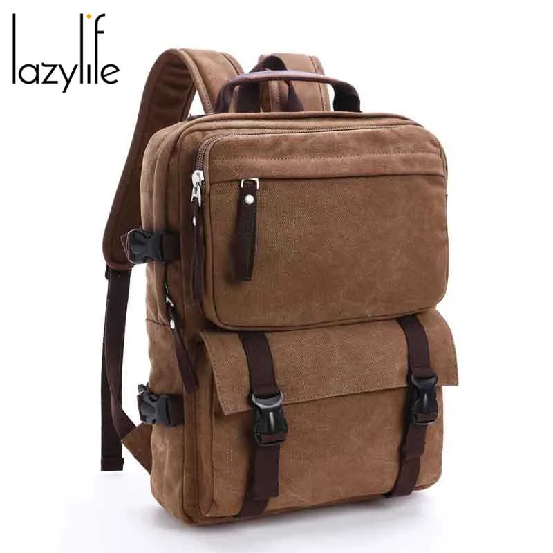 

LAZYLIFE 2019 Men Women Canvas Backpacks School Bags for Teenagers Boys Girls Large Capacity Laptop Backpack Men Backpack