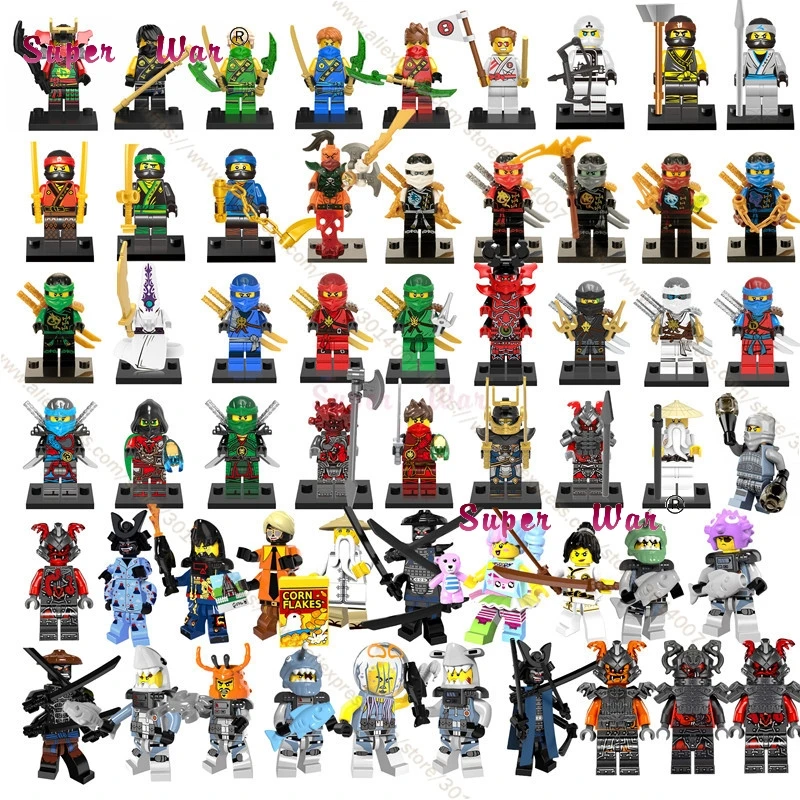 

Single Masters of Spinjitzu Movie KAI JAY COLE ZANE Lloyd Wu NYA Ronin GARMADON building blocks bricks toys for children