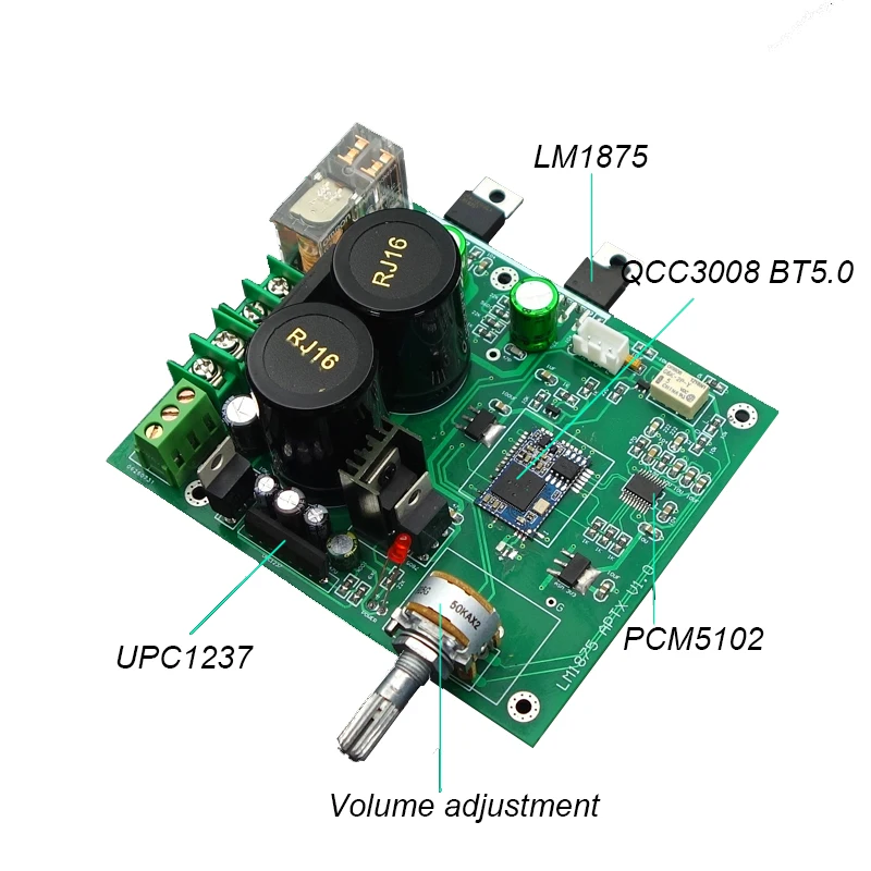 Плата цифрового усилителя мощности Lusya QCC3008 плата 30 Вт * 2 Bluetooth 5 0 ЦАП PCM5102A APTX AC22V