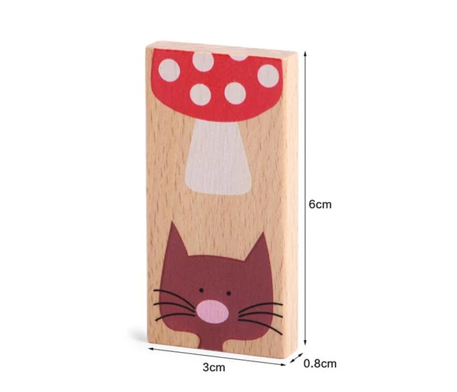 28pcs/set Animal Solitaire Puzzle Toy Kids Domino Child Toy Blocks Standard Domino Wooden Early Educational Childhood Toys Games 6