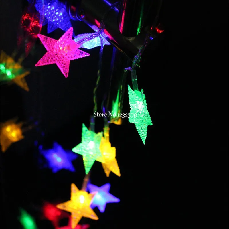 5 м 28 LED матовый Звезда Пентаграмма Фея Рождество свет шнура AC 220 В RGB елка партия открытый праздник свадебные украшения