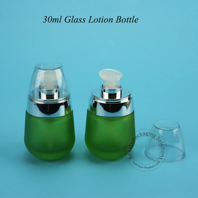 8pcs/lot Promotion Empty 30ml Glass Lotion Bottle with Water Green
