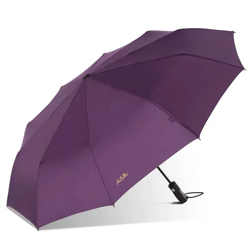 Автоматический ветрозащитный зонт для мужчин, складной винтажный дождевик, Модный китайский портативный автоматический женский дорожный зонтик для продажи - Цвет: Фиолетовый