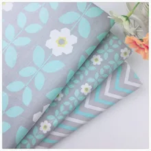 Серый Цветочные Волна печати diy подушки ручной работы ткань хлопчатобумажная ткань для шитья пэчворк домашний текстиль тело куклы ткань ткани syunss