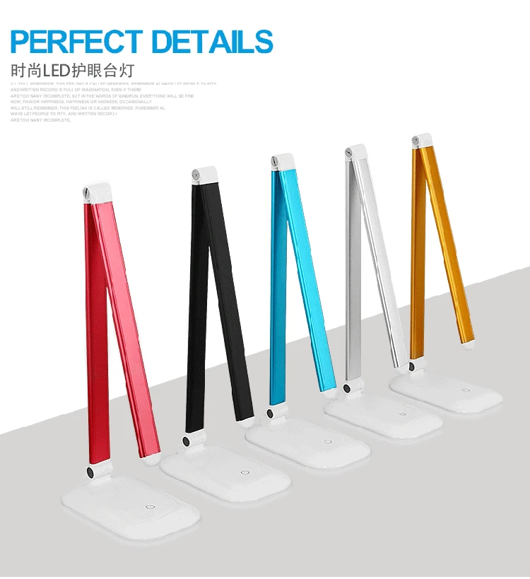 

LED high grade gift table lamp aluminum alloy material folding touch light USB charging eye reading lamp