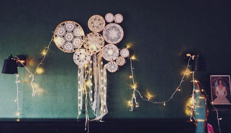 

Free Shipping Dream Catcher Set With Led Light Strings Decorated Handmade Ins Room Wall Art Shabby Chic Nursery Room Hangings