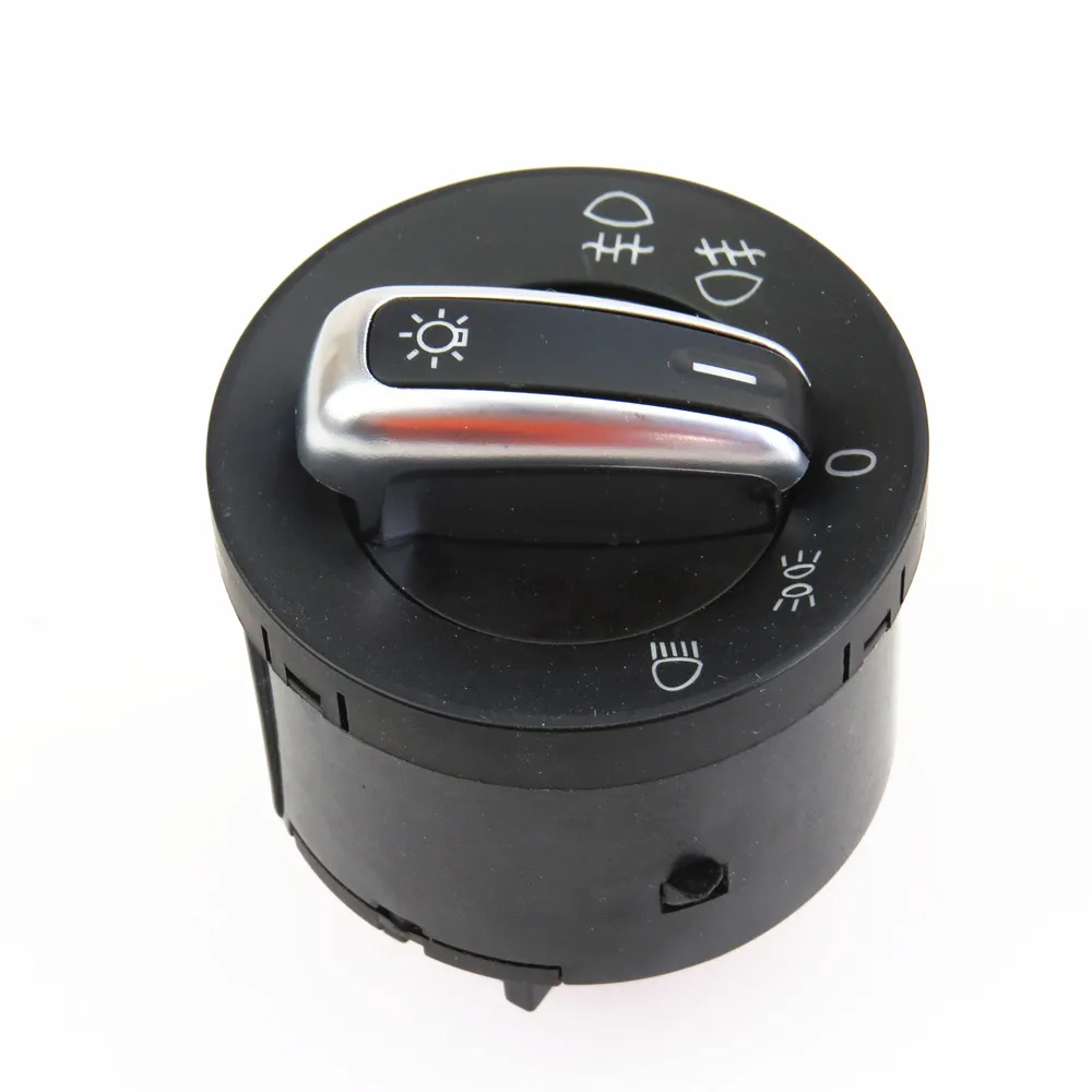 FHAWKEYEQ Chrome Headlight light Control Switch For VW Caddy Tiguan Touran Golf MK6 Jetta VW