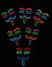 Vendetta EL wire Mask Flashing Cosplay LED MASK Costume Anonymous Mask for Glowing dance Carnival Party Masks