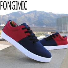 Fashion design men spring summer lace-up comfortable All-match breathable canvas Patchwork male popular Flat with Casual shoes