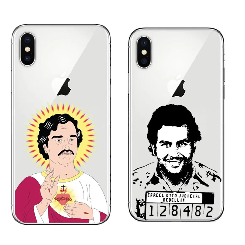 

Cartoon Clear Soft Silicone TPU Coque Capa Pablo Escobar Phone Cases for iPhone X Cover for iPhone 5S 5 SE 6 6S Plus 7 8 Plus