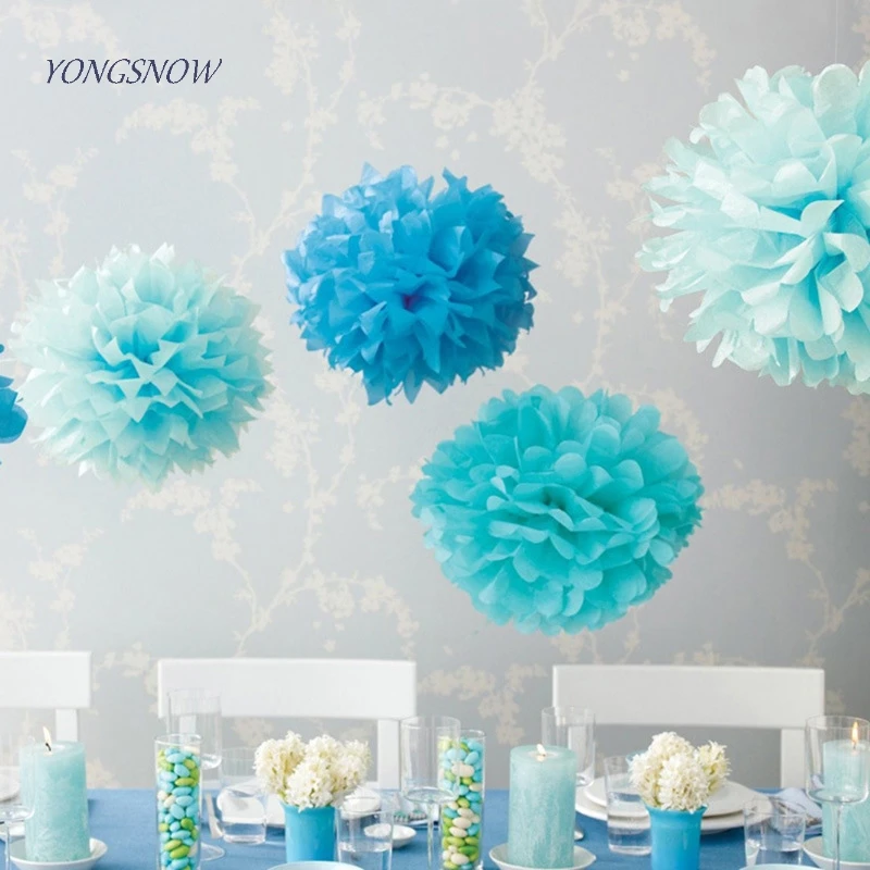 

5 pieces Paper Pom Pom Flower Artificial Rose Ball Hanging Flower Garland Baby Shower Wedding Party Decoration Supplies