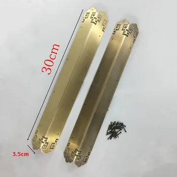 

2pcs 30cm Brass Corner Bracket Furniture Edge Banding Bronze Chair Cabinet Leg Wood Case Accessory Wall Corner Protect
