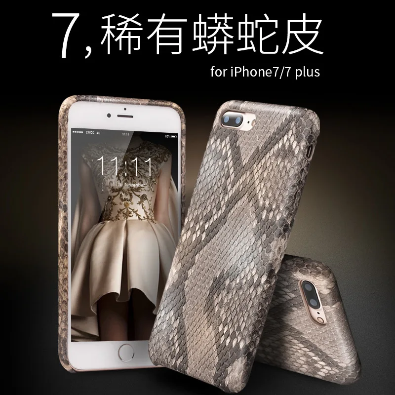 Чехол из натуральной кожи питона для iphone 7 8 plus|cover for iphone|phone covercover brand |