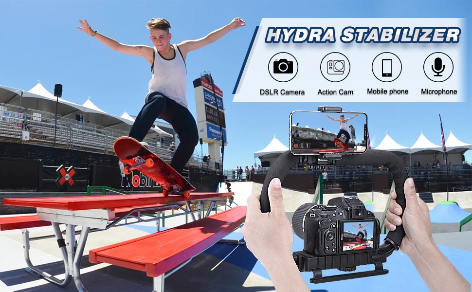 U-Grip Ручка Стабилизатор Vlog видео держатель Rig Steadycam крепление экшн-камера смартфон видео карданный для Gopro Hero 7 6 5 4 3