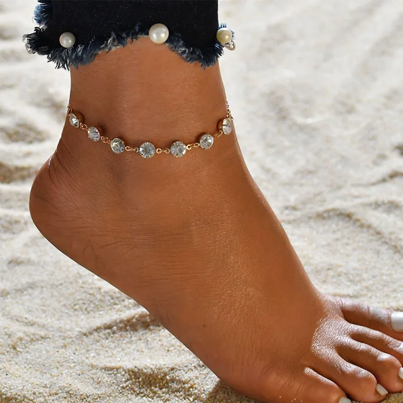 Горячая женская одежда в винтажном стиле одиночный/многоярусный ножной браслет регулируемый ножной браслет пляжные украшения