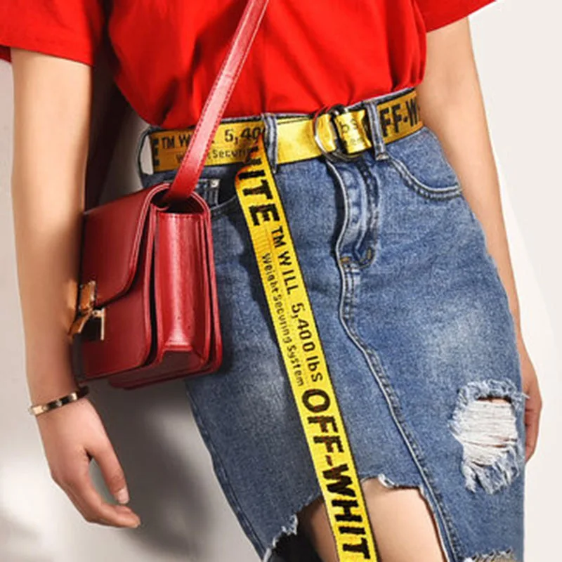 

New Canvas Waist Belt Yellow Color Industrial Letter Tomm Danny Harajuku Canvas WaistBelt Women Men Street Punk Embroidery Strap