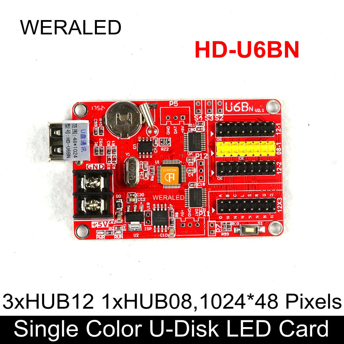 

Huidu HD-U60 HD-U6BN HD-U62 HD-U63 USB-Disk Single Color Dual Color Message Board LED Card Support P4.75 P7.62 P10 LED Module