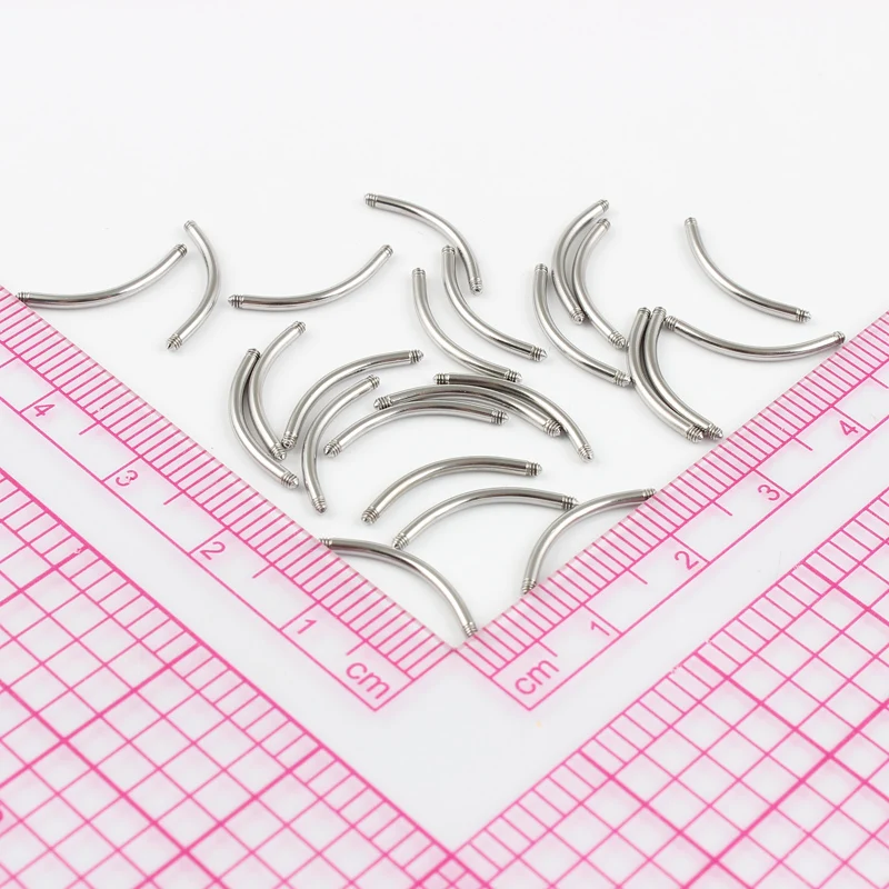 Body Piercing Jewelry 16G (1.2mm) Stainless Steel Screw Thread Arc Rod Spare Part Belly Button Ring Eyebrow Nail 10 pieces a Lot