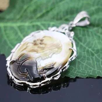 

34*46mm Hot sale Prevalent character Abalone seashells sea shells pendant embroider crafts jewelry making design diy Accessories