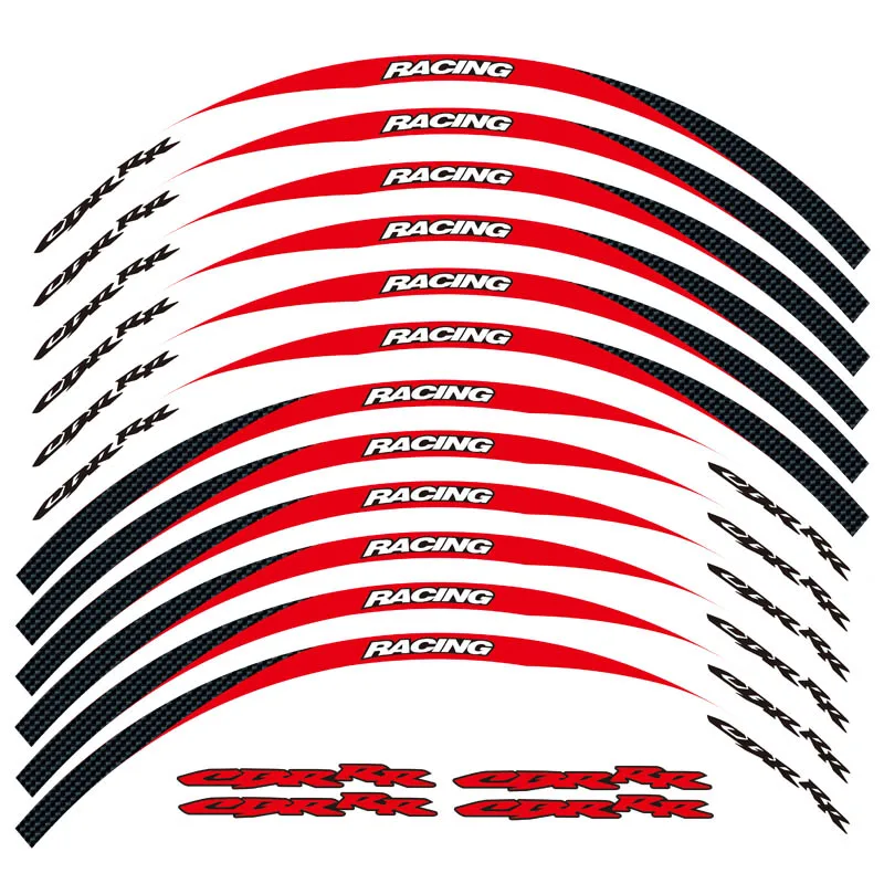 Новая высококачественная наклейка для колес мотоцикла, 12 шт., светоотражающий обод в полоску для Honda CBR250RR CBR600RR CBR1000RR CBR300RR CBRRR