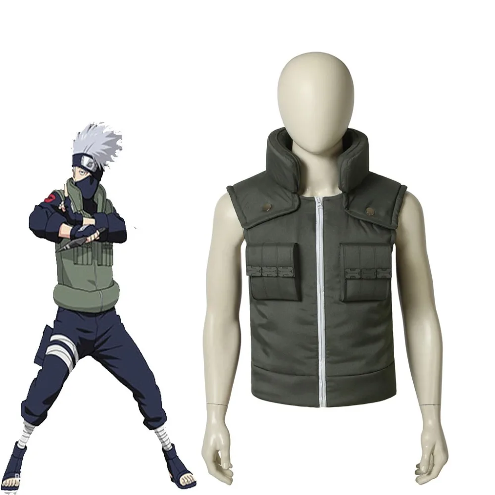 

Cosplaydiy Naruto Hatake Kakashi Cosplay Vest Costume Haruro Sakura Halloween Vest Outwear Costume Any Size L320