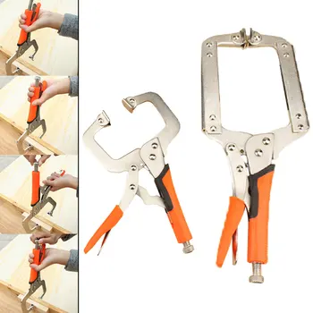 

1pc Face Clamps Multi-function 6"-14"inch Steel C Type Clip Vise Locking Tightening Pliers Woodworking Fitter Welder Quick Clips