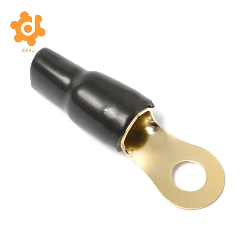 dolity 2 Pairs 1/0 AWG Car Audio Power Ground Wire Ring Terminal Connector Brass