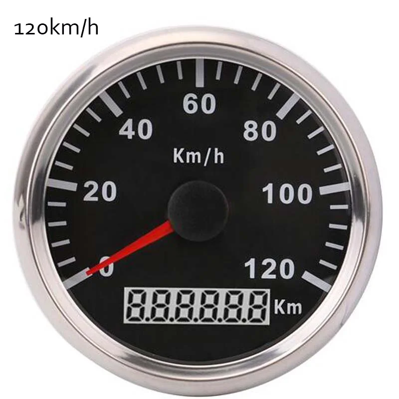 Водостойкий 85 мм gps Спидометр 120 км/ч для автомобиля Лодка Грузовик двигатель авто с красной подсветкой 12 В 24