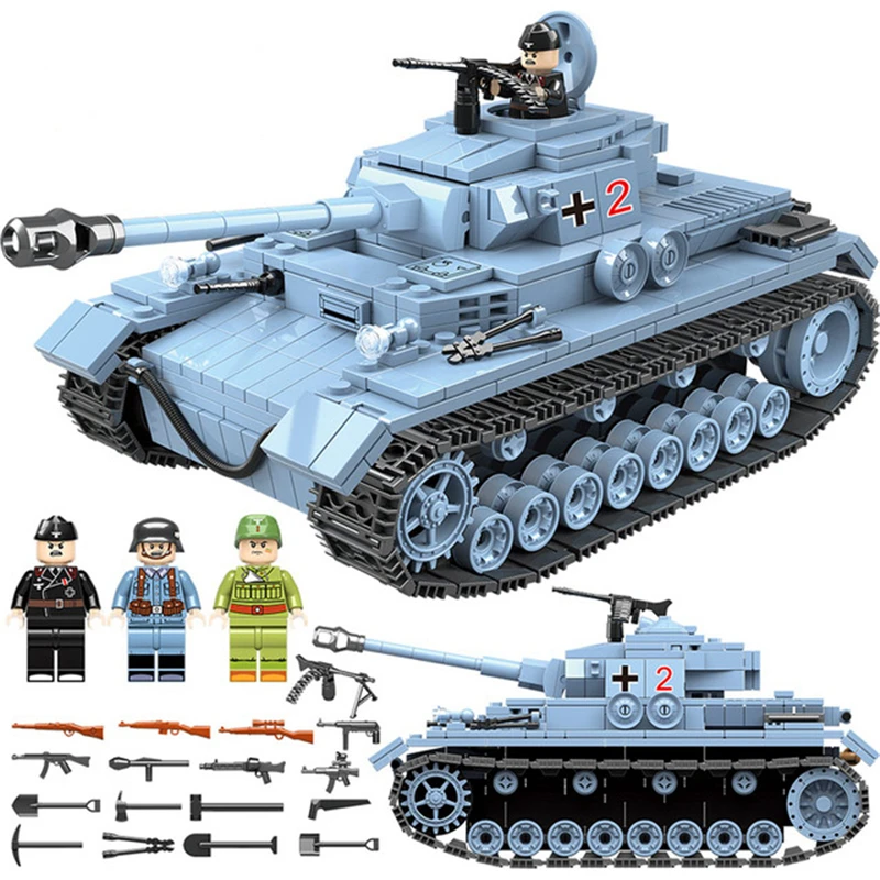 

QUANGUAN 100069 Military WW2 German Tiger Army 131 Tank Building Blocks Brick Set Compatible LegoIN Playmobil Toys