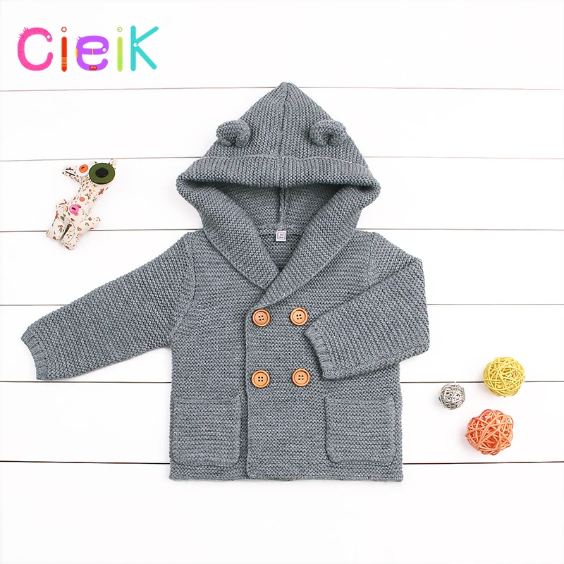 CieiK 2018 New Spring Baby Hooded Outwear Newborn Boys Jacket Rabbit Cute Infant Knitted Infant Girls Clothes Kids Winter Coats (24)