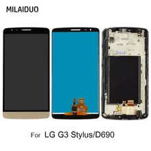 LCD Display For LG G3 Stylus D690 D690N D693n D693 Touch Screen Digitizer Assembly Replacement Black White Gold with Frame 5.5