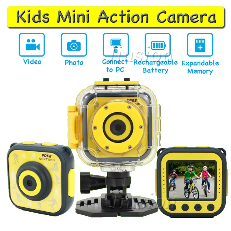Милые мини HD дети действие камера цифровой Спорт видеокамера водостойкий Чехол велосипед Micro Cam видео регистраторы DV подарок для маленького ребенка