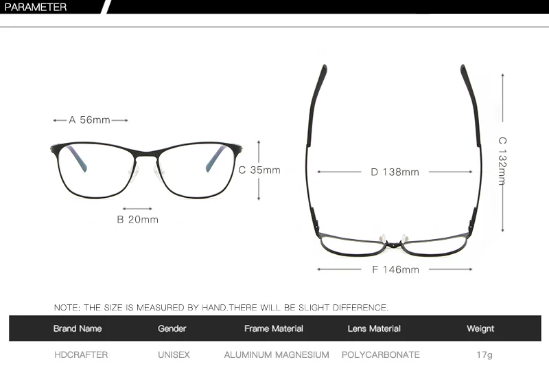 HDCRAFTER алюминиево-магниевые очки для мужчин и женщин, металлическая оправа, оптические оправы для очков, ретро очки для женщин