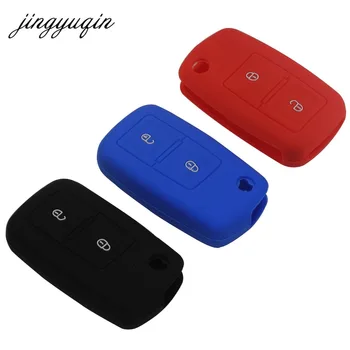 Keyforkess coperchio chiave auto in Silicone a 2 pulsanti per VW Passat Polo Golf Touran Bora Jetta Cady Touran Sharan Transporter