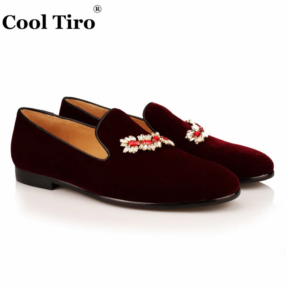 VELOUR BURGUNDY SLIPPERS Loafers (2)