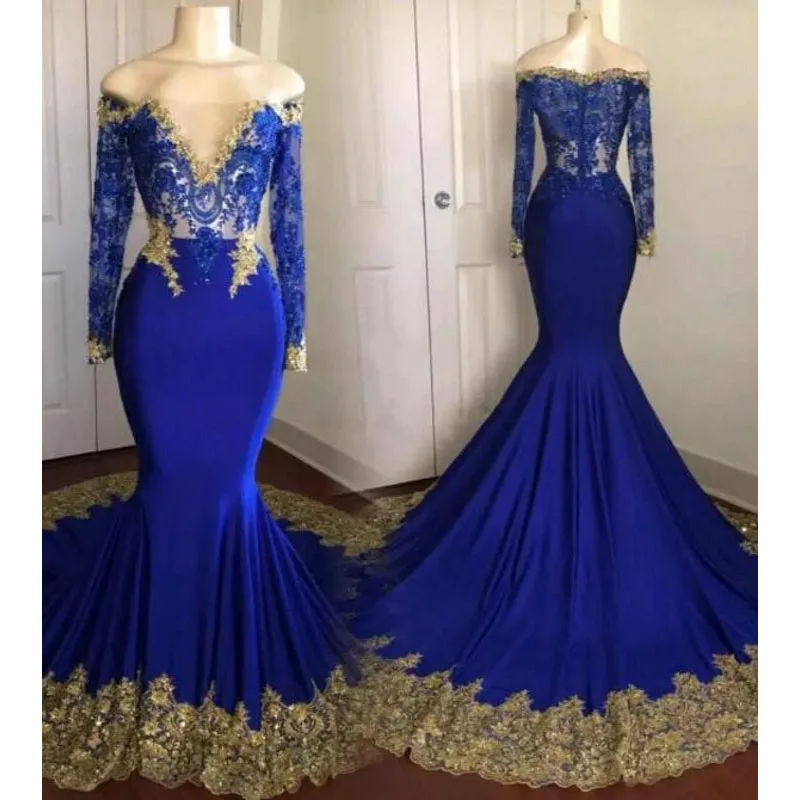 Abiye gece elbisesi, элегантное вечернее платье с вырезом лодочкой, с длинным рукавом, Королевский синий цвет, вечерние платья, Vestido de festa longo