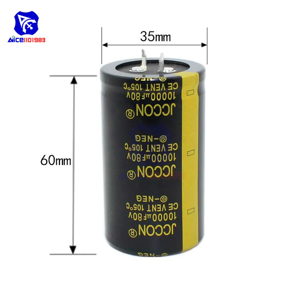 Алюминий электролитический конденсатор с алюминиевой крышкой, 80V 10000 мкФ 35x60 мм Высокая частота низкая ESR 80v10000μf 35*60 мм конденсатор с алюминиевой крышкой