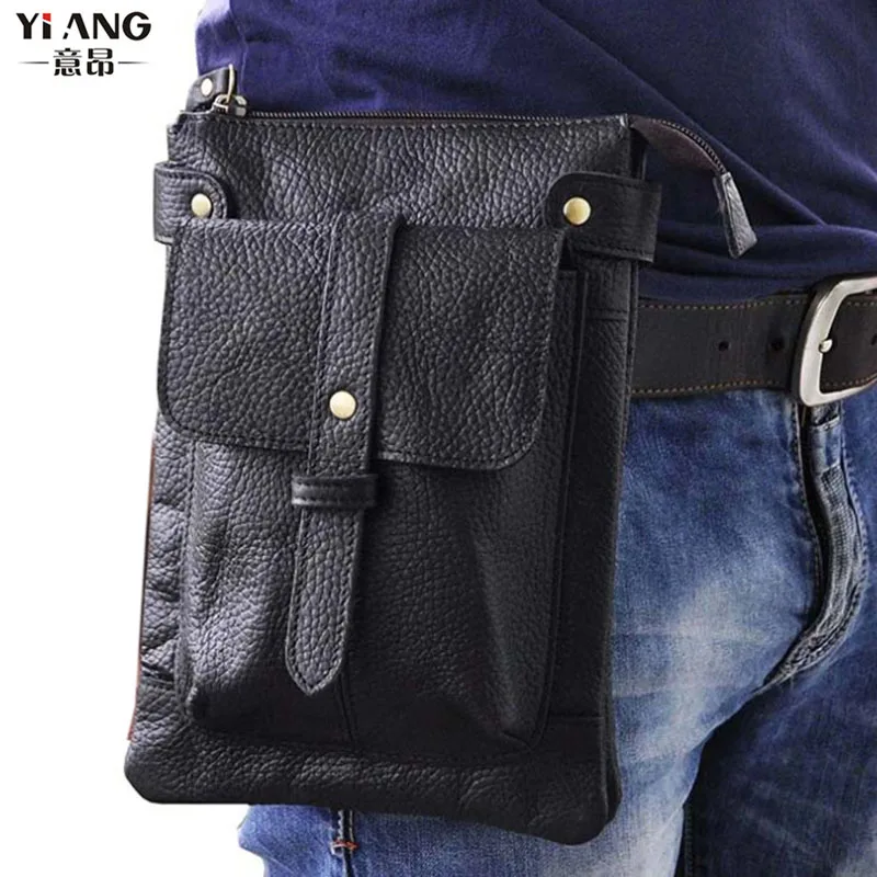 

Men's Vintage Genuine Leather Cowhide Fanny Waist Pack Cell/Mobile Phone Case Coin Purse Belt Hip Messenger Shoulder Bags