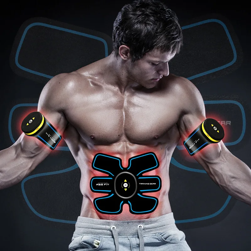 Muscle Trainer EMS Rechargeable Abdominal Stimulator Massager Electric Pulse Shape Fitness Body Slimming Belt Massager Muscle Trainer EMS Rechargeable Abdominal Stimulator Massager Electric Pulse Shape Fitness Body Slimming Belt Massager