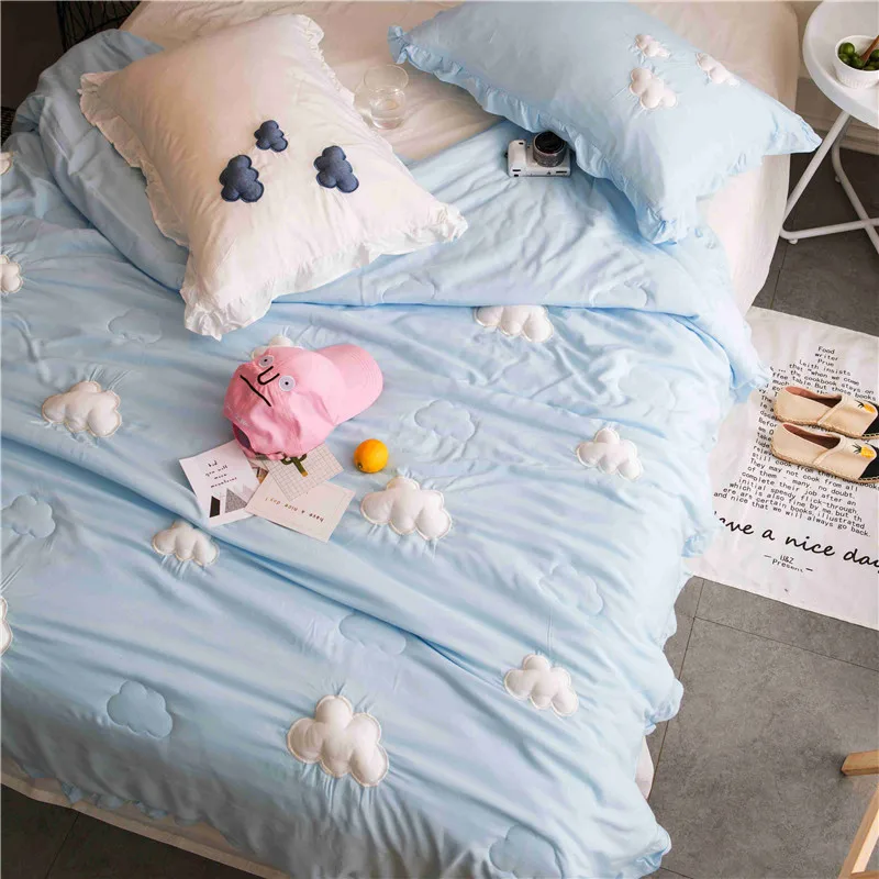 

Three-dimensional cloud summer Air condition quilt blankets comforter bed cover quilting pillow case for adults kids home #sw