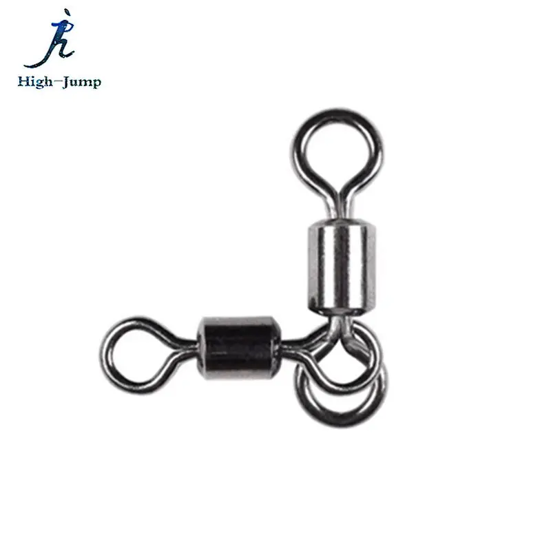 

200 Pcs 3-Way Fishing Rolling Swivels Connector Copper Alloy Fishing Triple Swivels Connector Various Size Fishing Tackle Swivel