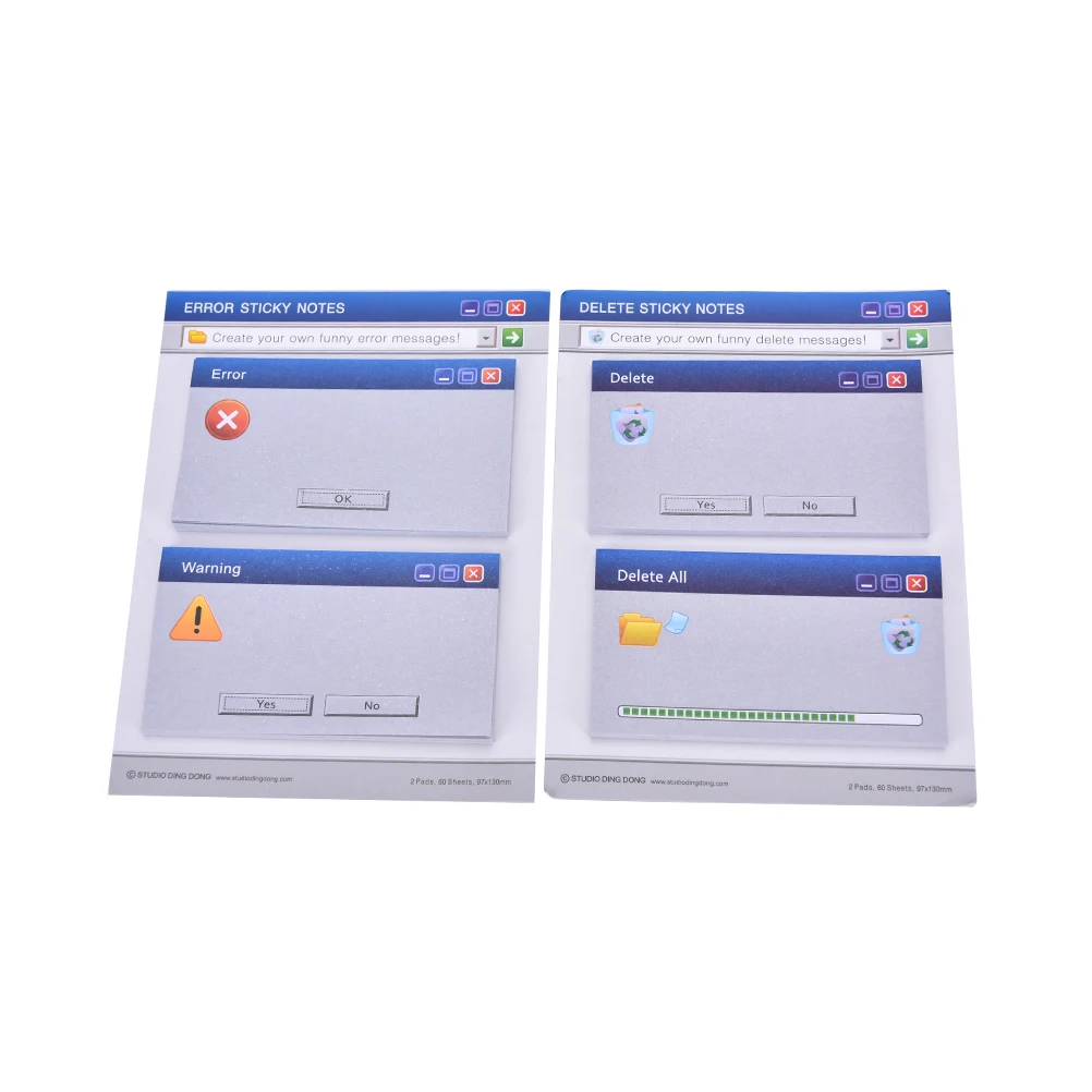 Student Computer Error Delete Flag Sticky Note Pads Memo