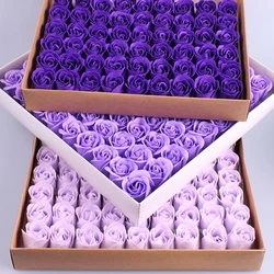 81PCS Colorful Heart-Shaped Rose Soap Flower Wedding Party Gift Handmade Petal Decor Bath Dark Purple Violet Lavender Romantic 81PCS Colorful Heart-Shaped Rose Soap Flower Wedding Party Gift Handmade Petal Decor Bath Dark Purple Violet Lavender Romantic